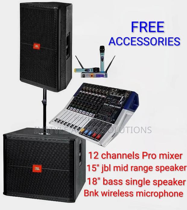 12 Channels Pro Powered Sound System Complete 18" JBL Bass Speaker Kit