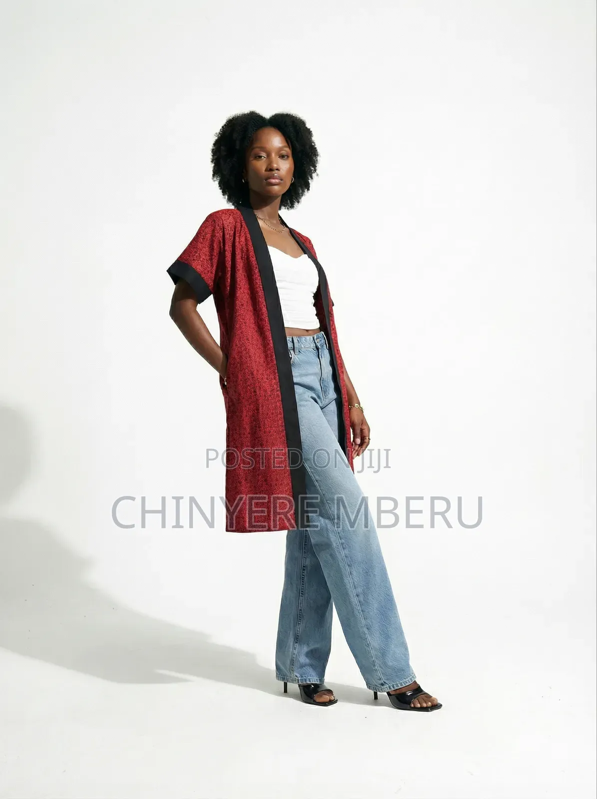 Red Kitenge / Ankara Kimono Jacket