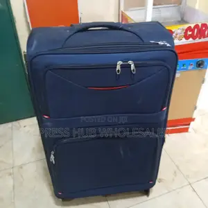 This Is a 4-in-1 Set of Blue Fabric Travel Suitcases