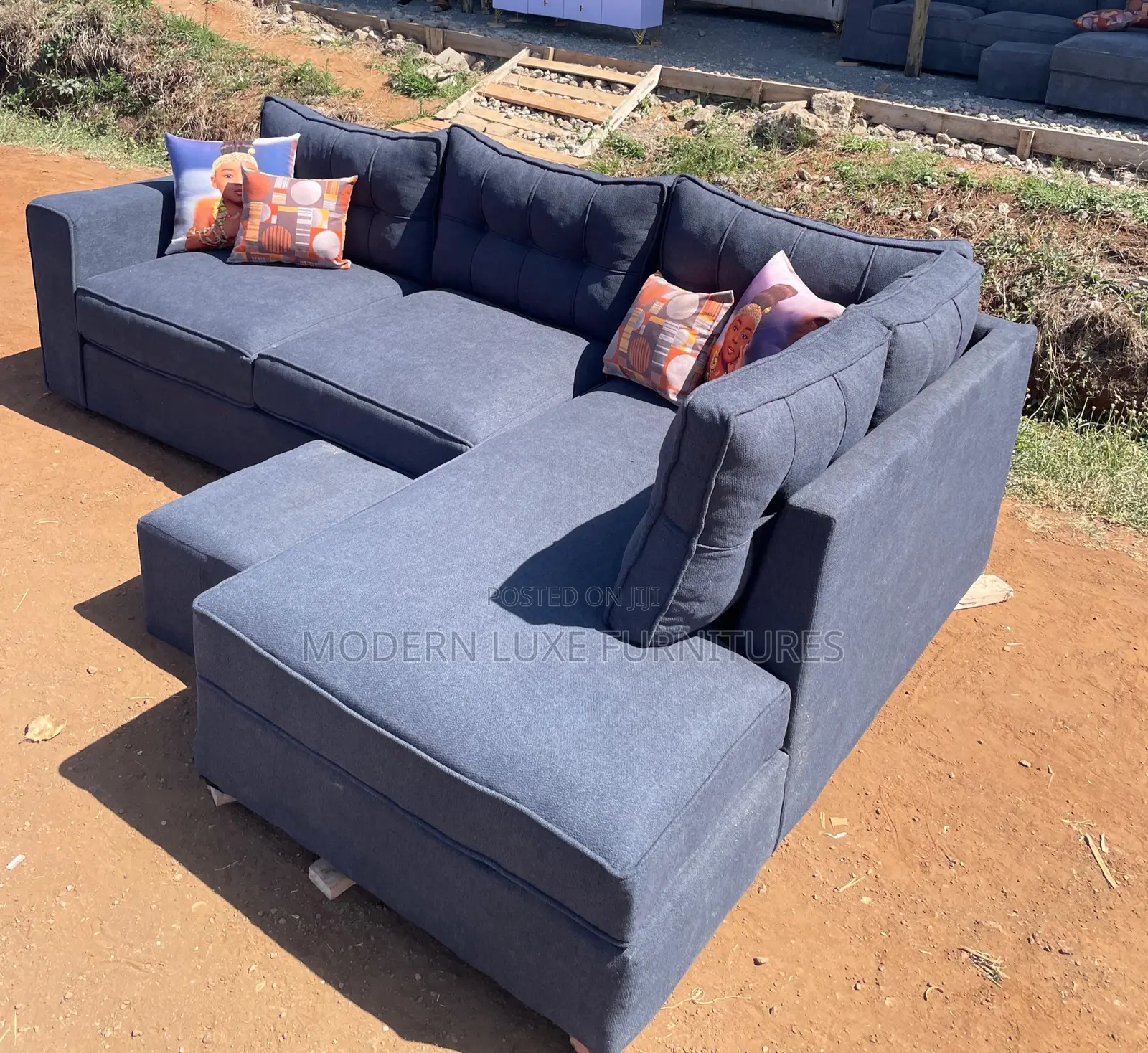 Dark Grey L Sofa
