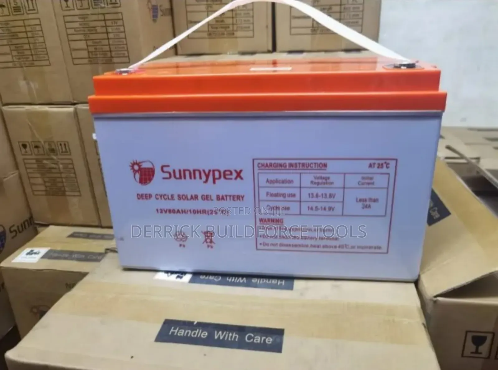 Sunnypex 12v 80ah Deep Cycle Solar Gel Battery