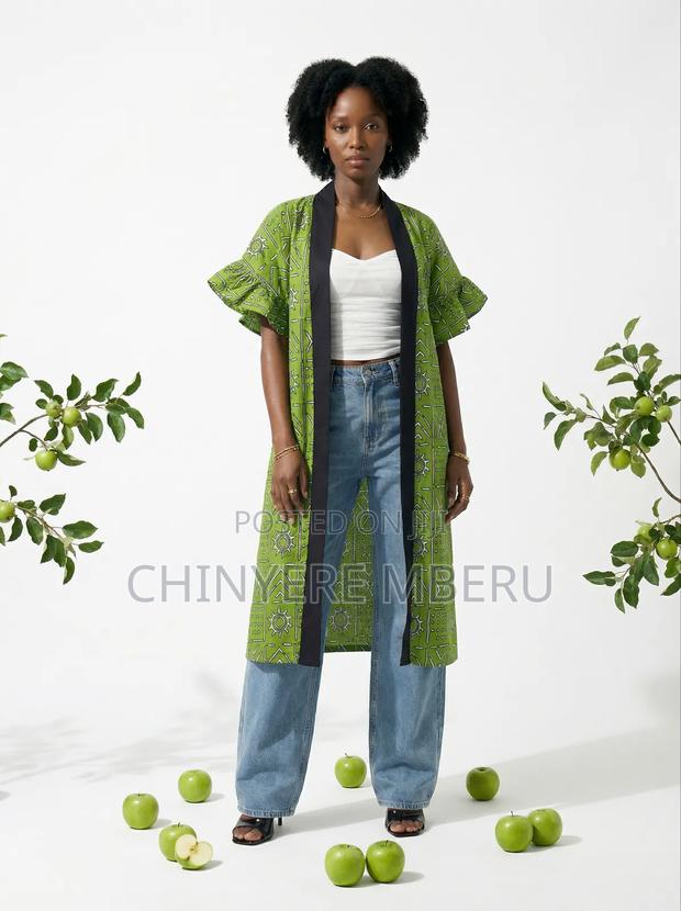 Apple Green Kitenge / Ankara Kimono Jacket - main view