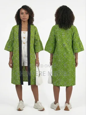 Light Green Kitenge / Ankara Kimono Jacket