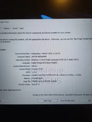 Laptop Dell Precision 7730 32GB Intel Core i7 SSD 256GB