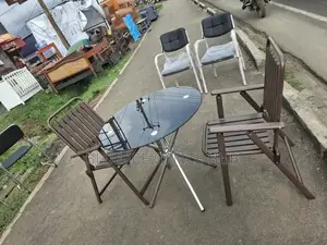 Glass Balcon Table With Plastic Chair