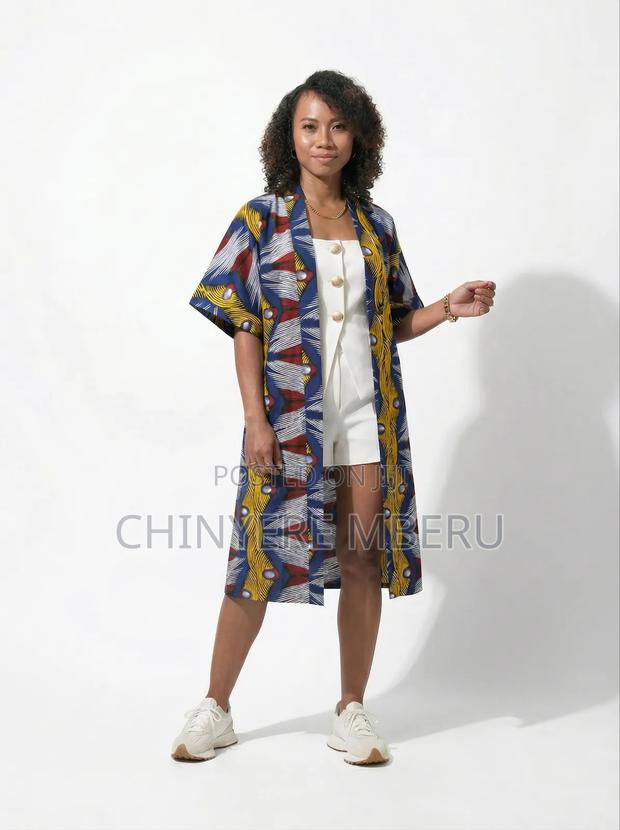 Multi Colored Kitenge / Ankara Kimono Jacket - main view