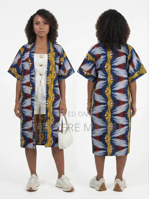 Multi Colored Kitenge / Ankara Kimono Jacket - thumbnail 2
