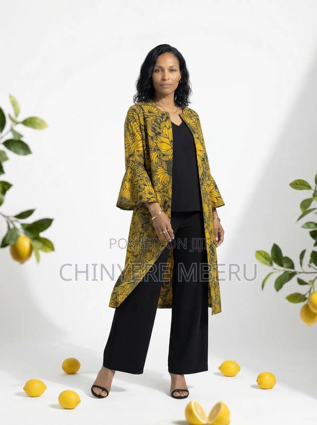 Yellow Kitenge / Ankara Kimono Jacket - main view