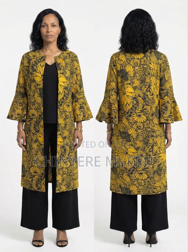 Yellow Kitenge / Ankara Kimono Jacket - thumbnail 3