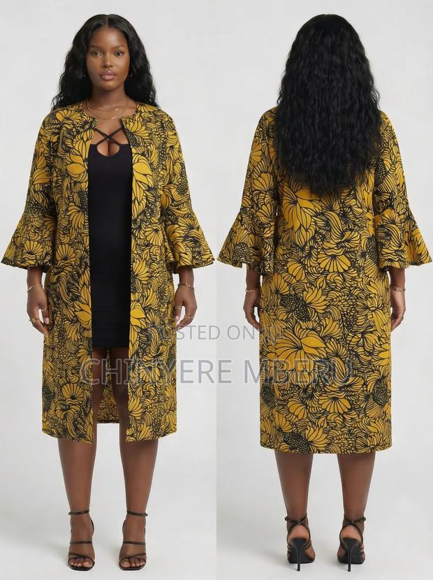 Yellow Kitenge / Ankara Kimono Jacket - thumbnail 4