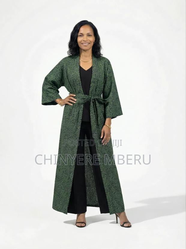 Green Kitenge / Ankara Kimono Jacket - main view