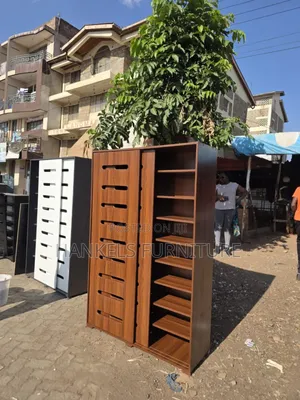 Dark Walnut Sliding Doors Shoerack