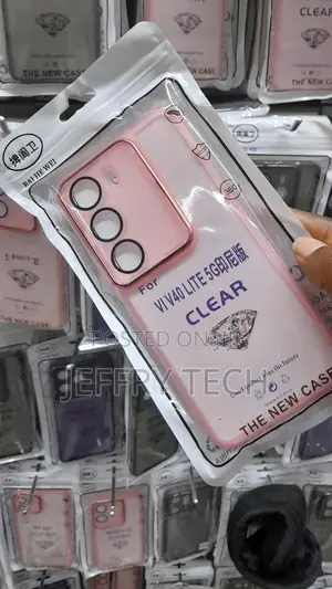 Nikas Vivo V40 Lite Case Shockproof Scrub Matte Transparent -Pink