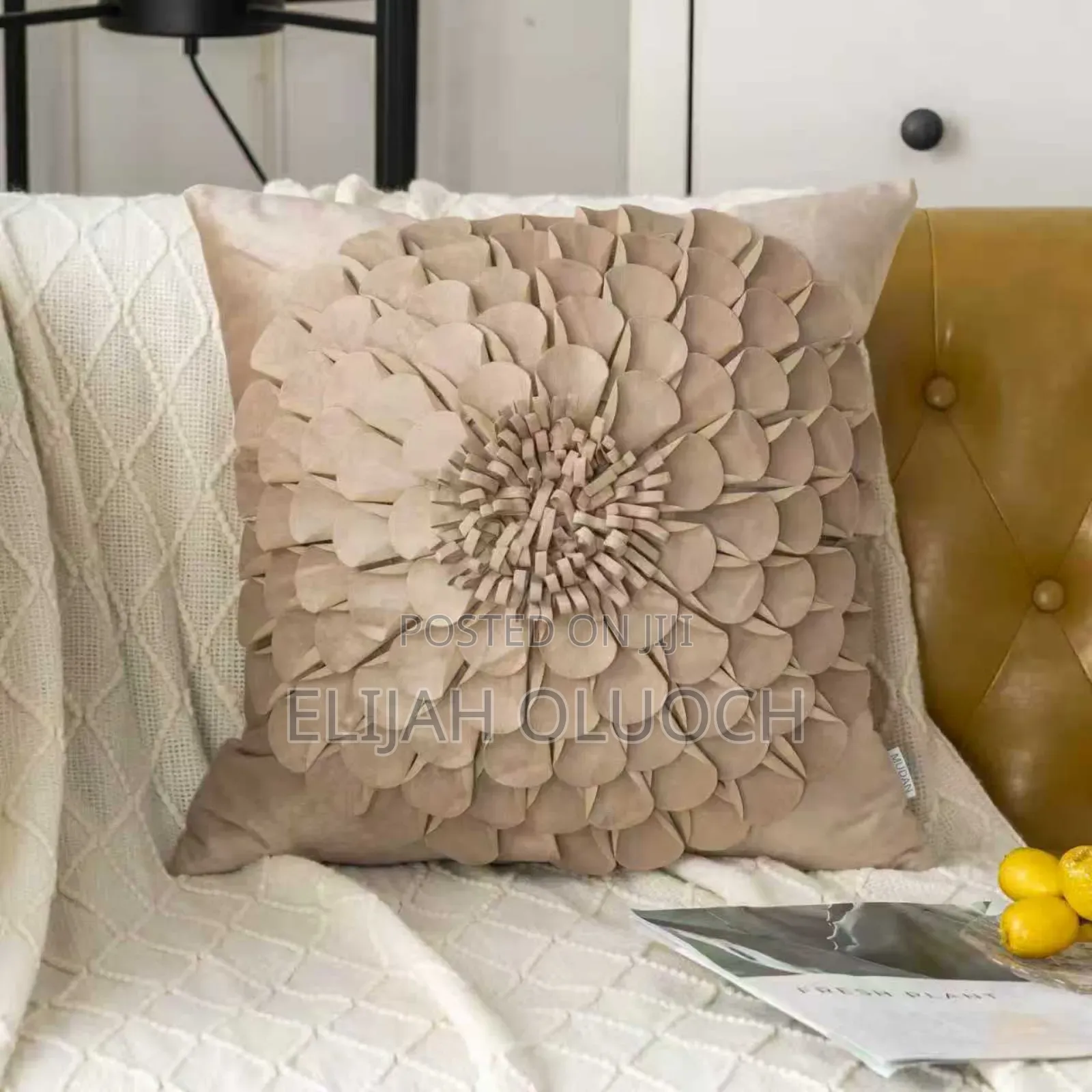 Velvet Flower Pillow Case Available