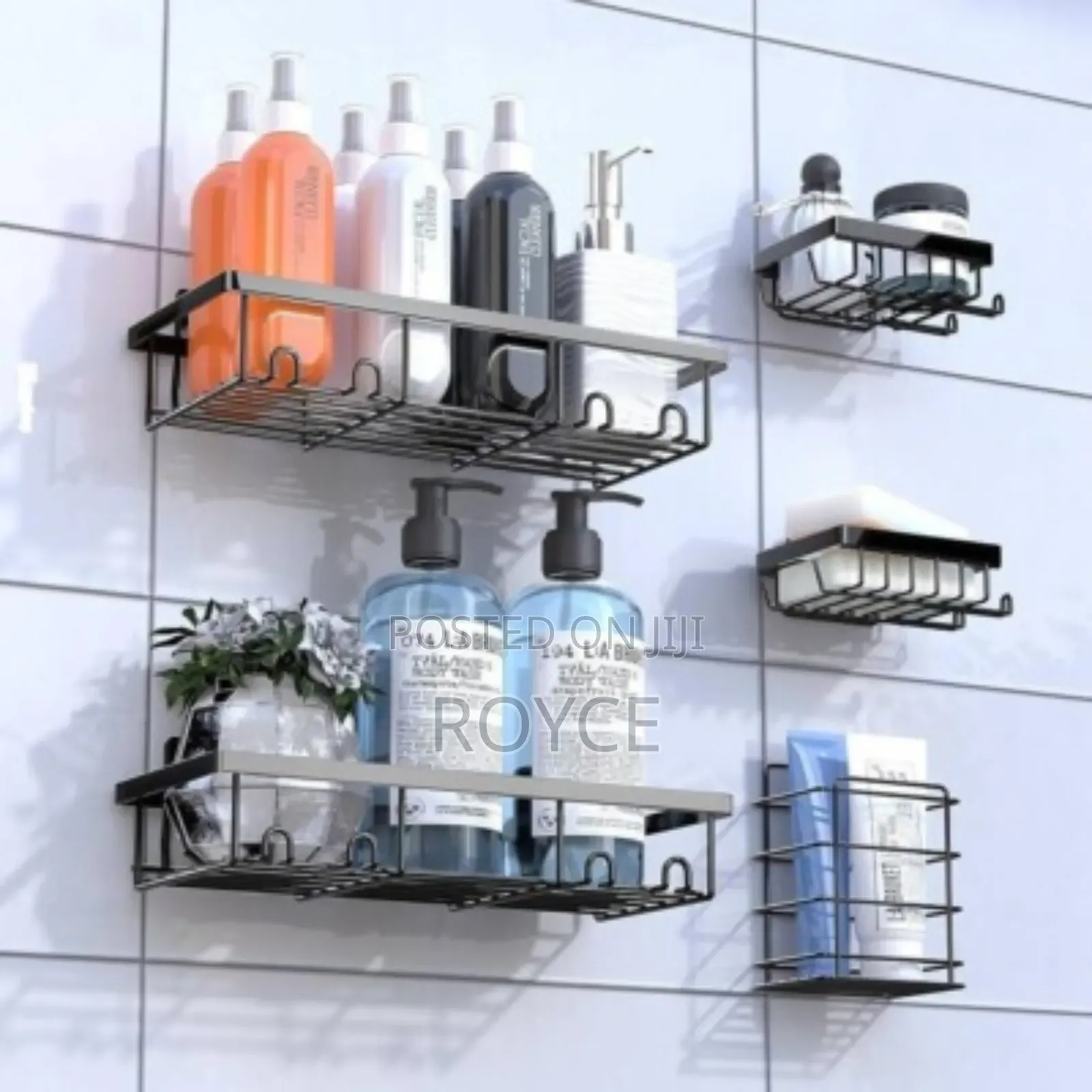 5 In 1 Metallic Bathroom Shelf Organizers