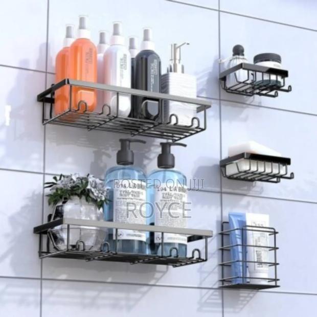5 In 1 Metallic Bathroom Shelf Organizers