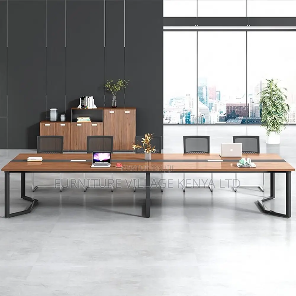 Boardroom Table; 2.4m Hard Wood Boardroom Office Table