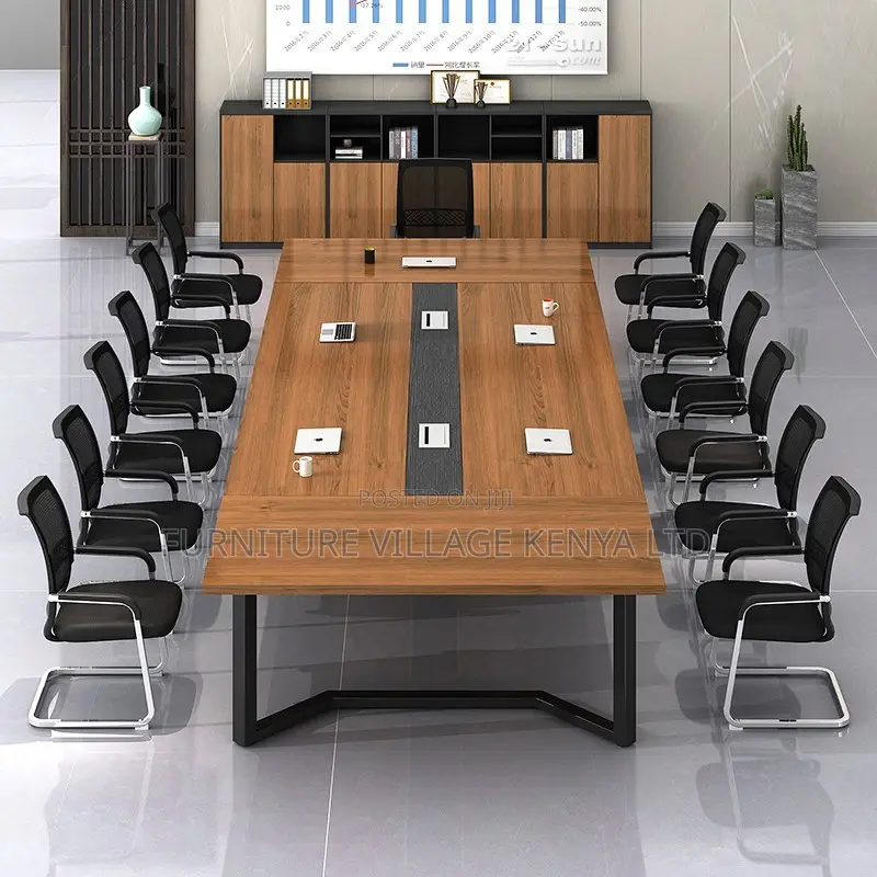 Boardroom Table; 2.4m Hard Wood Boardroom Office Table