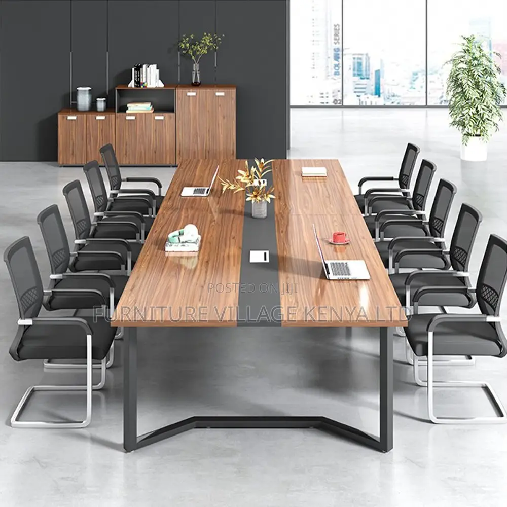 Boardroom Table; 2.4m Hard Wood Boardroom Office Table