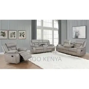 Home Sofa; Premium Comfort 5 Seat Leather Recliner Sofa Set For Family