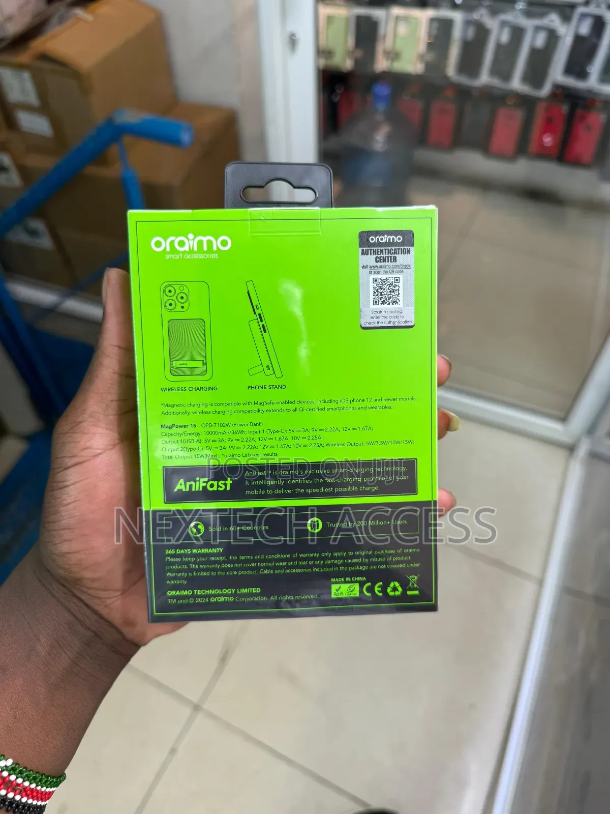 Oraimo Magpower 15 10000mah Magnetic Wireless Wired Power Bank