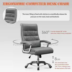 Office Chair; High-back Executive Office Leather Seat