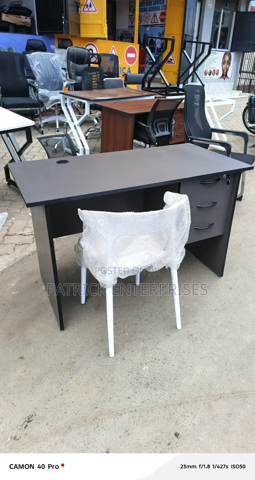 1.2 Mtrs Gray Office/Home Study Desk+Study Chair