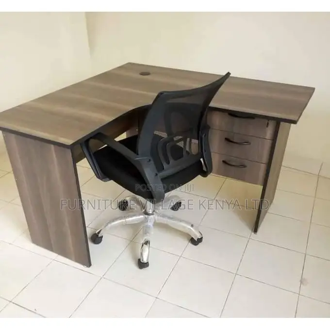Office Desk; L-shaped Desk With Storage Drawers