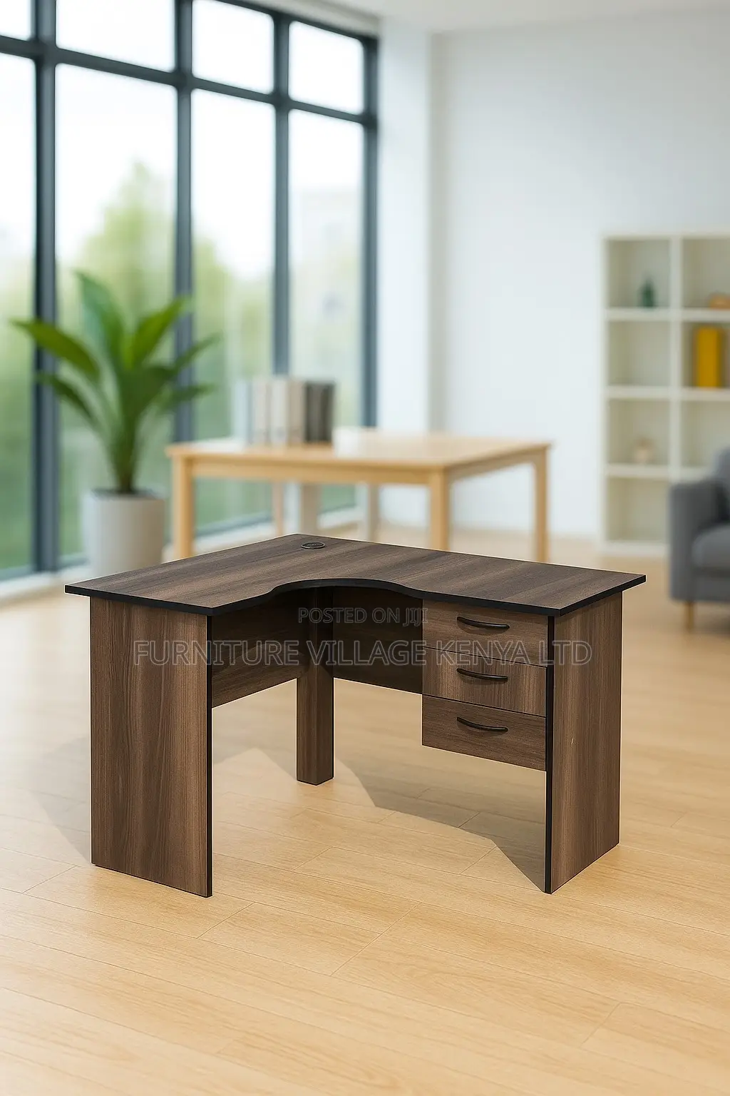 Office Desk; L-shaped Desk With Storage Drawers