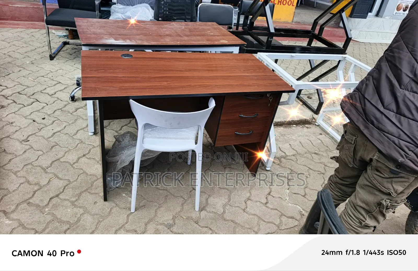 1.2 Mtrs Darkwalnut Office/Home Study Desk + Study Chair