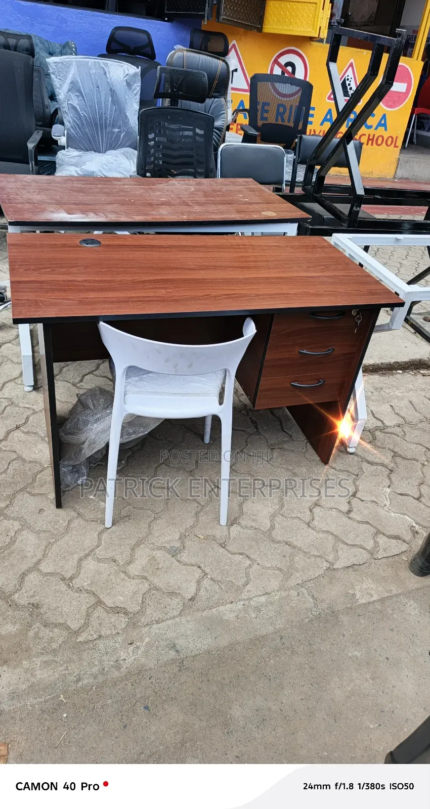 1.2 Mtrs Darkwalnut Office/Home Study Desk + Study Chair