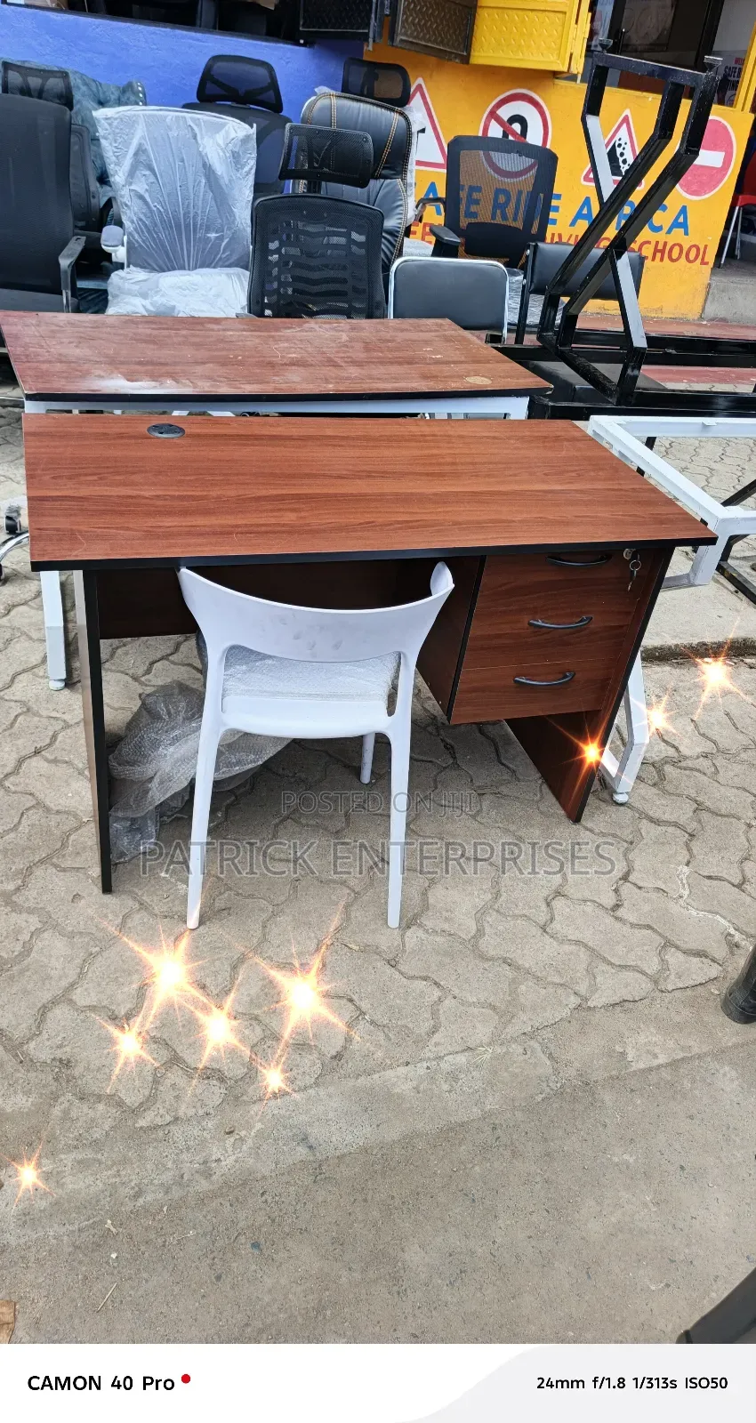 1.2 Mtrs Darkwalnut Office/Home Study Desk + Study Chair