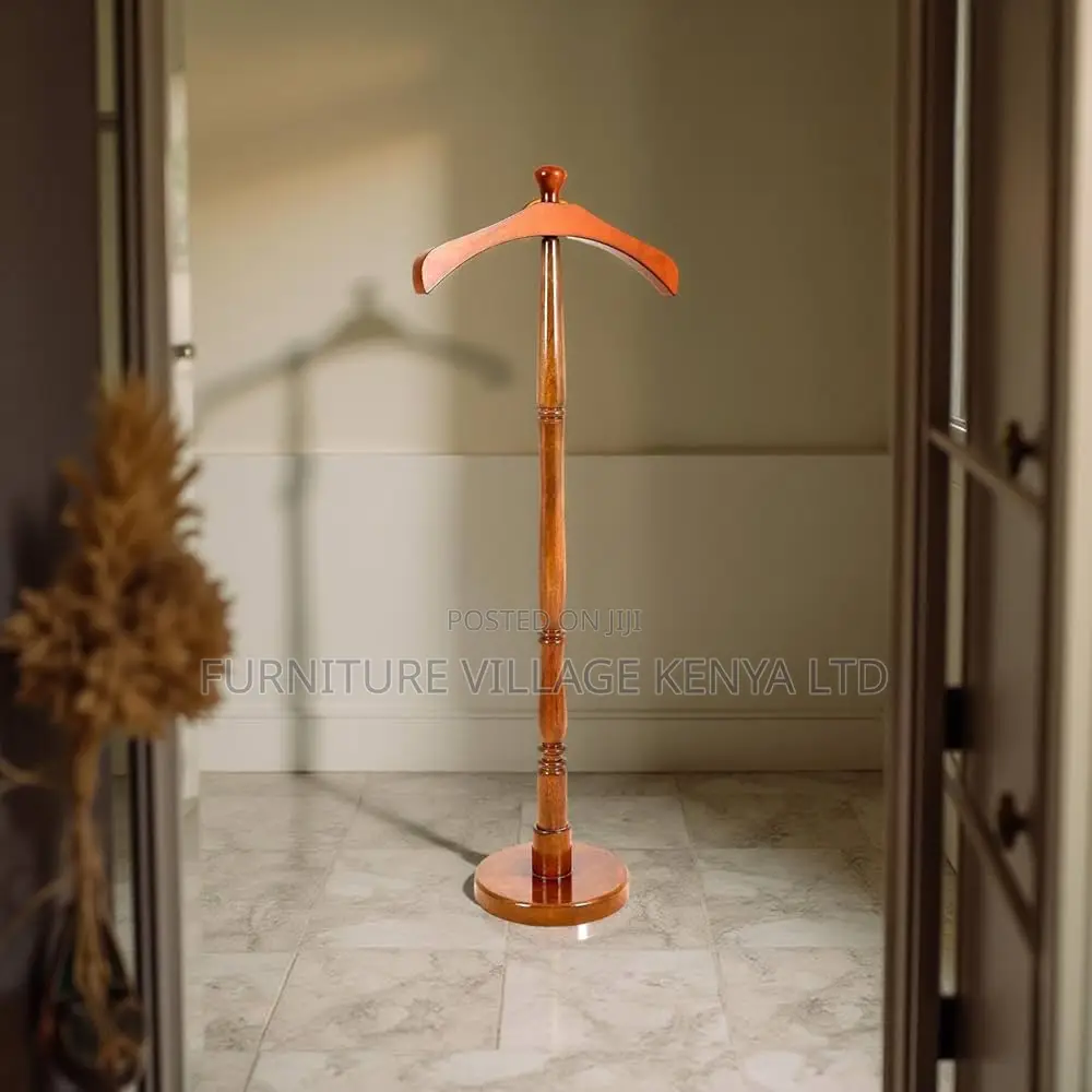 Coat Hanger; Modern Executive Mahogany Coat Hanger