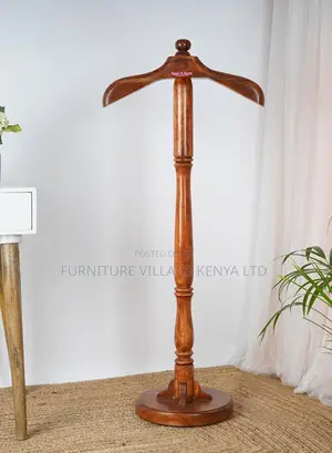 Coat Hanger; Modern Executive Mahogany Coat Hanger