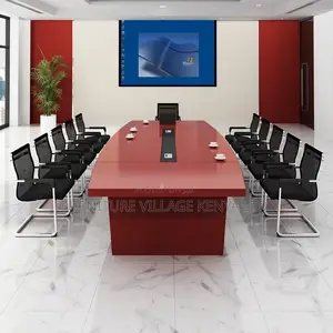 Boardroom Table; 3.5m Mahogany Finish Office Conference Table