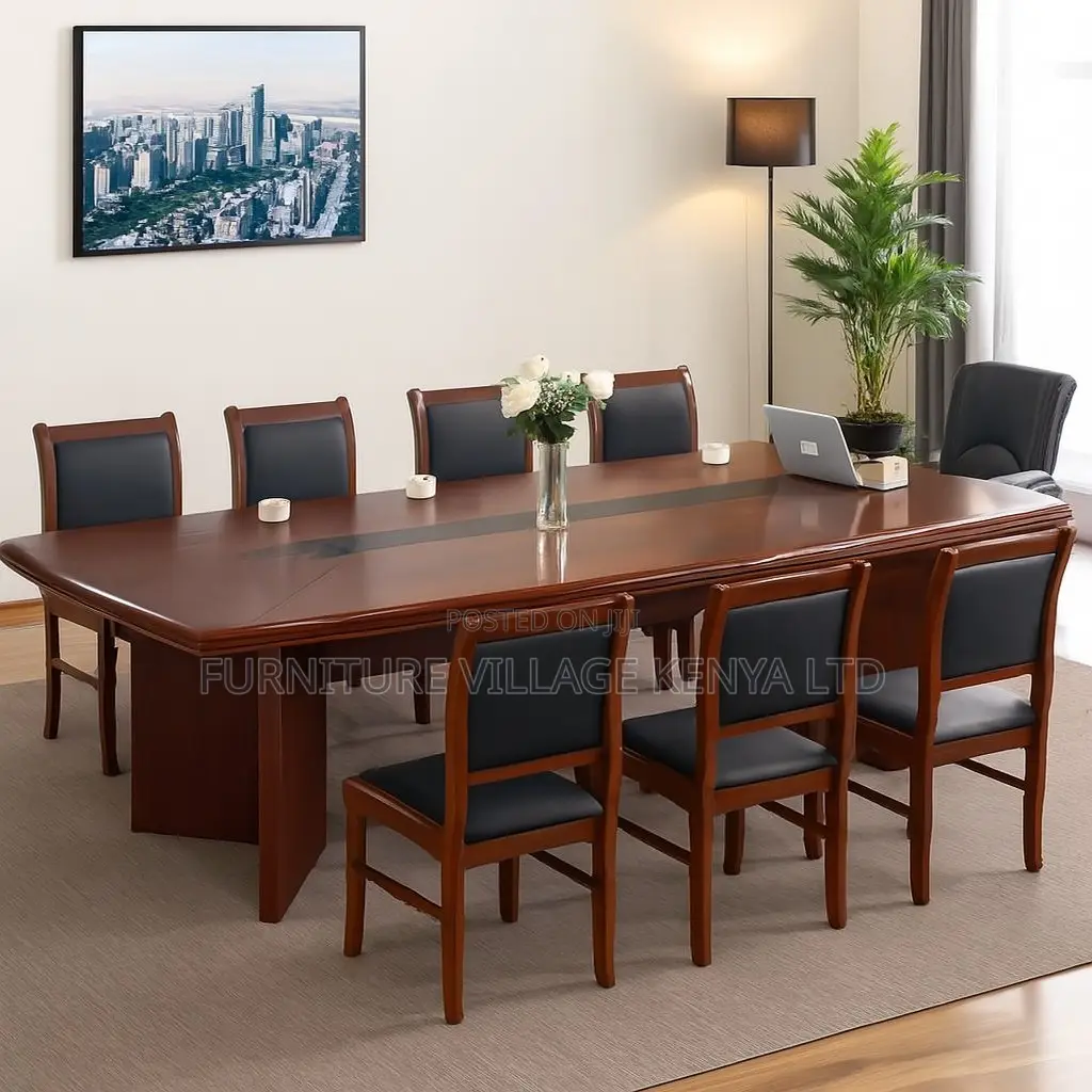 Boardroom Table; 3.5m Mahogany Finish Office Conference Table
