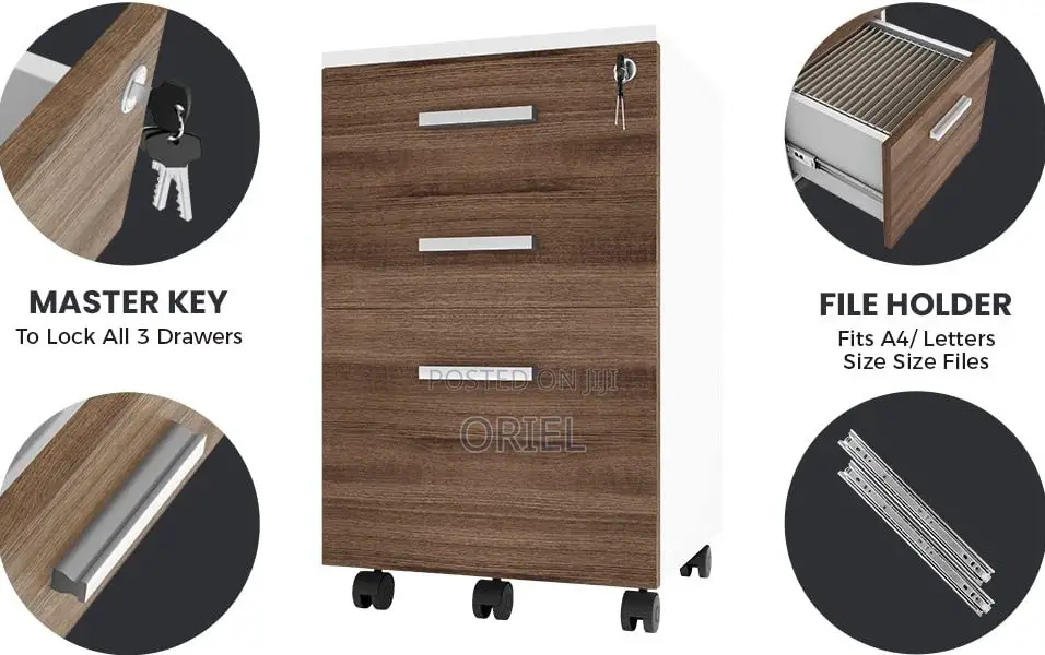 Office Cabinets; Functional 3-Drawer Office Storage Unit