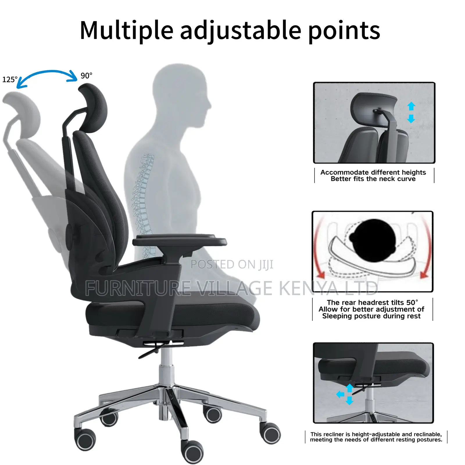 Office Chair; Executive Orthopedic Dual Office Seat