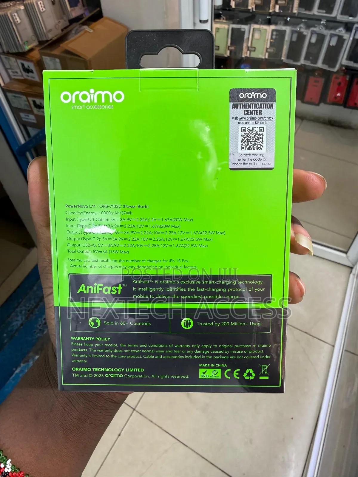 Oraimo Powernova L11 10000mah 22.5w Power Bank