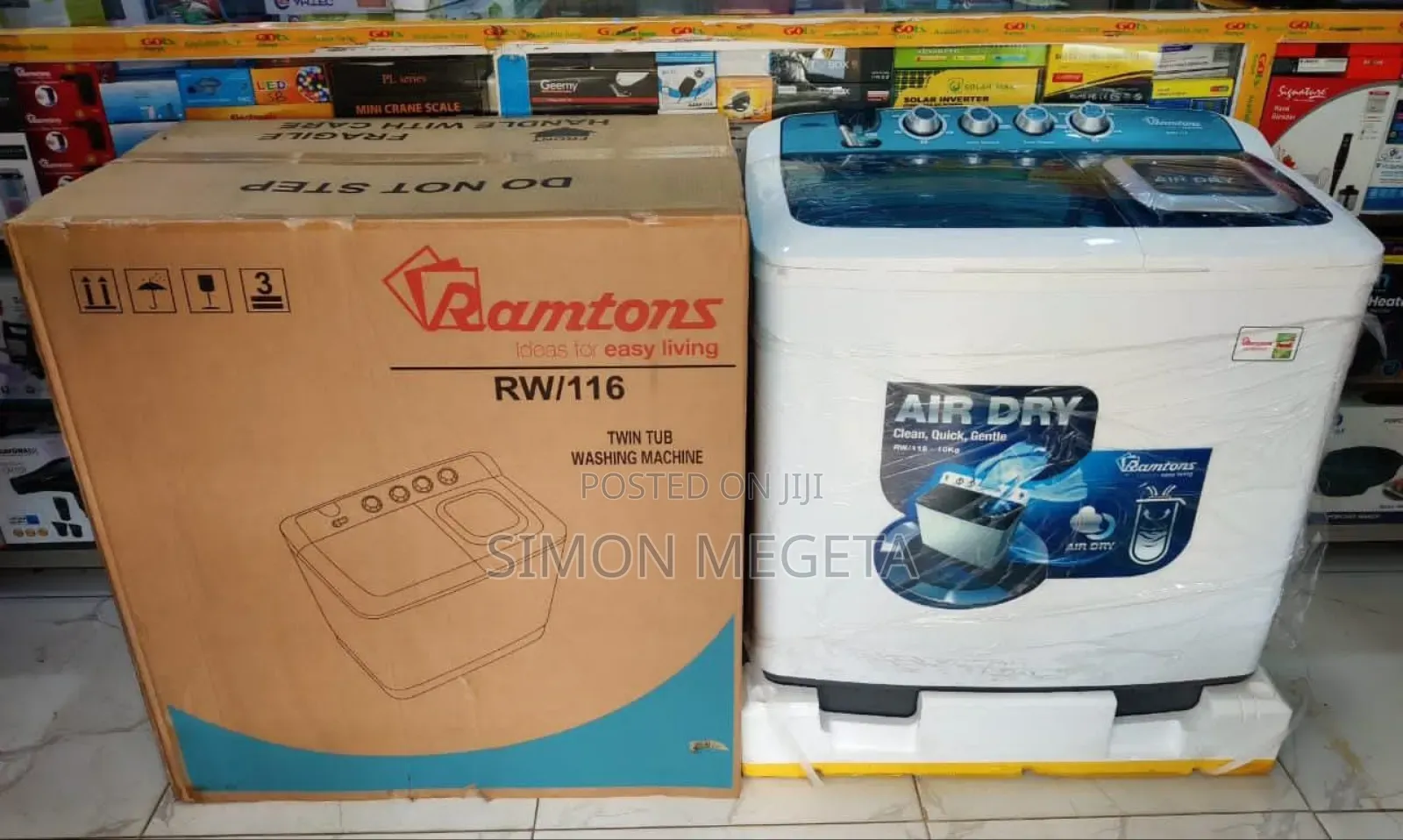 Ramtons Washing Machine 10kgs Twin Tub With Air Fryer