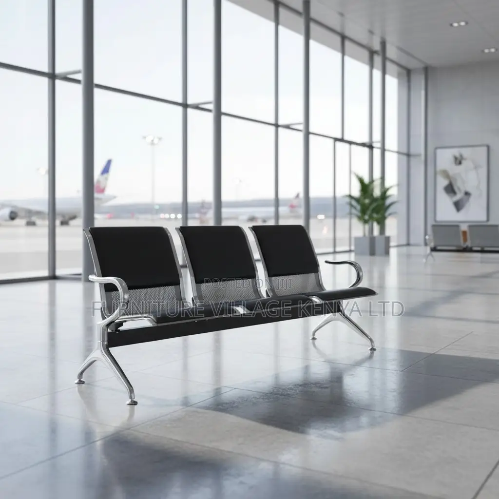 Waiting Bench; 3-seater Waiting Bench With Pu Cushions