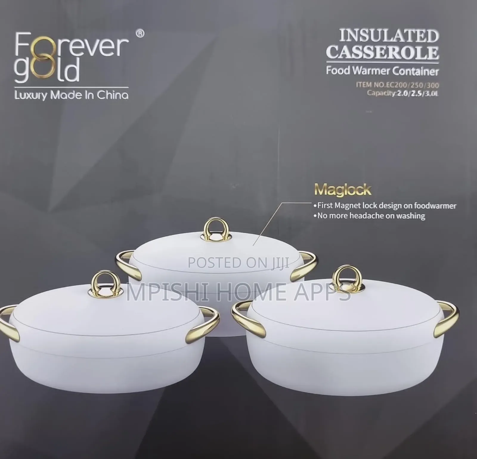 3pcs Forever Gold Insulated Hotpots