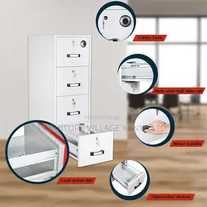 Office Cabinet; 4-drawer Fireproof Safe Office Cabinet