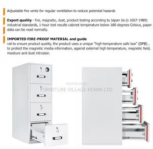 Office Cabinet; 4-drawer Fireproof Safe Office Cabinet