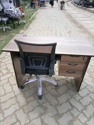 1.2m American Walnut and Mesh Chair