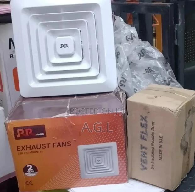 Exhaust Fan Ceiling Mounted 6 Inch + Non Insulated Flex-Duct 4 Inch