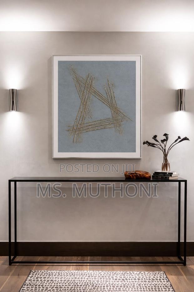 Contemporary Abstract Wall Art Layered Metallic Elements(102 × 102 Cm)