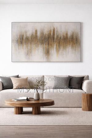 Brown Modern Abstract Brushstroke Artwork - thumbnail 2