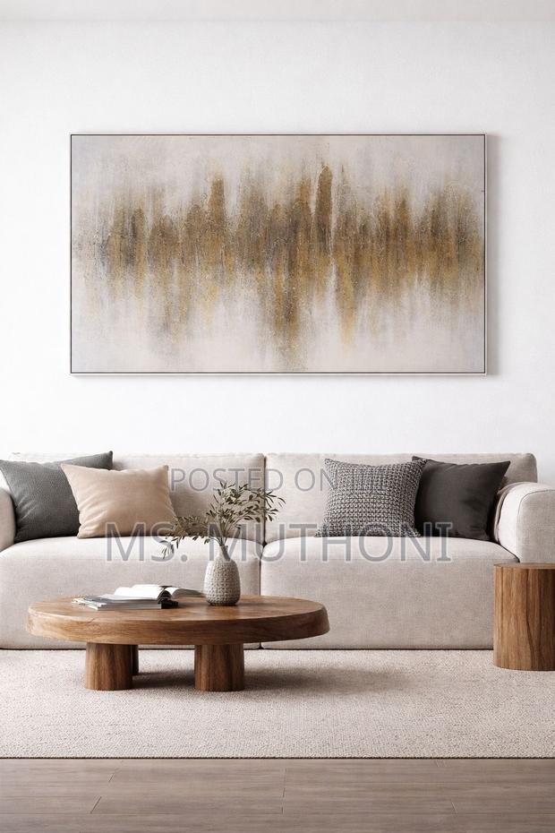 Brown Modern Abstract Brushstroke Artwork - main view