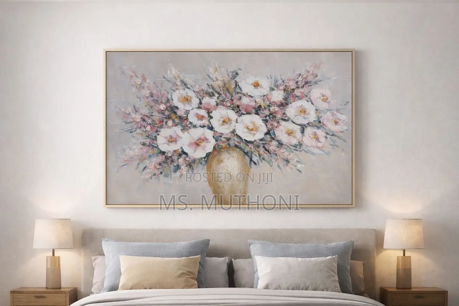 Beautiful Handcrafted Floral Bouquet Artwork (92 × 122 Cm)